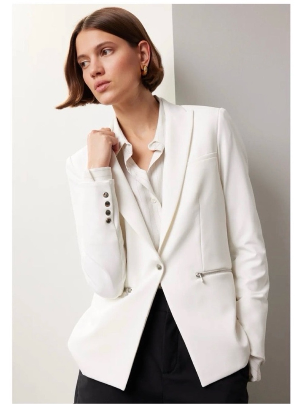 VERONICA BEARD Scuba Jacket in White Size 4